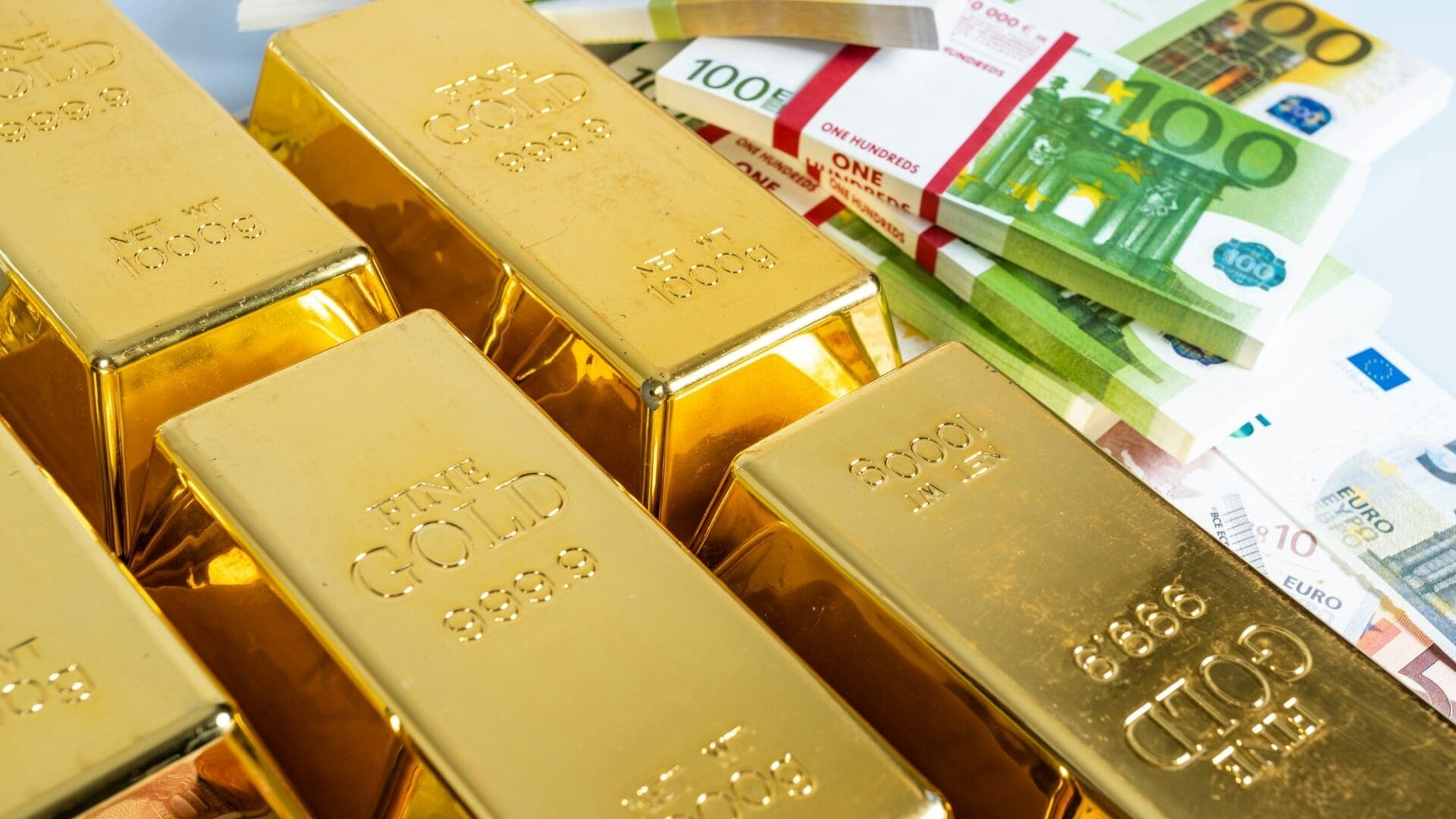 Money and Gold. gold bullions. Financial concept