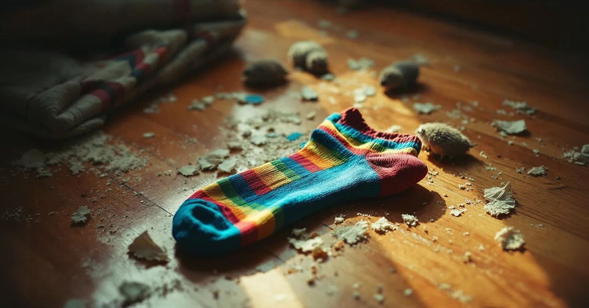 Envato AI Generated image depicting the plight or Paradox of the lost sock